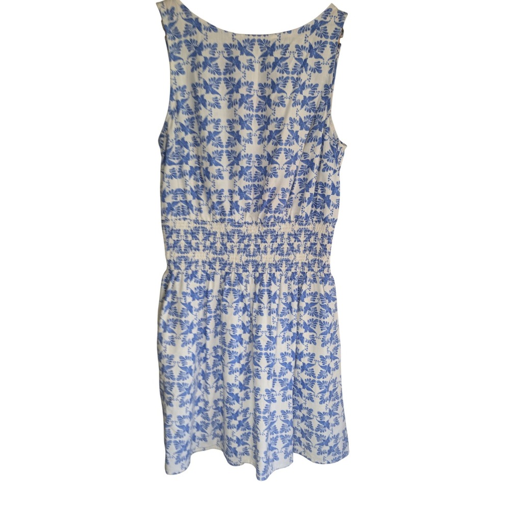 Universal Thread Blue Floral Smocked Waist Tie Back Mini Dress Small NEW
